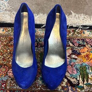 Jessica Simpson Cobalt Blue Suede Pumps